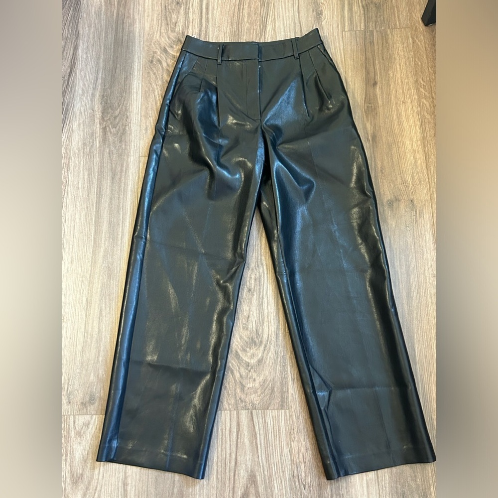 WILFRED ARITZIA faux leather black pants sz 8 NWOT